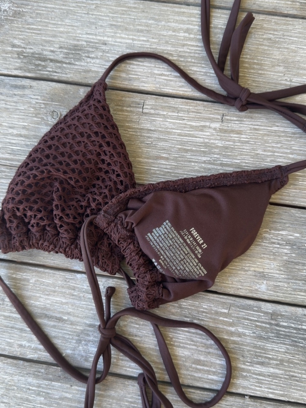 Forever 21 Brown Triangle Bikini Top